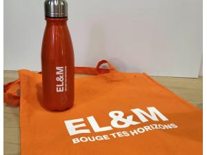 Sac shopping orange coton type totebag avec impression s�rigraphie Mod�le AX11564 pour EL&M - DGESII � Onex