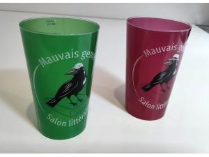 Gobelet r�utilisable impression couleurs 25cl pour Association Le corbeau qui lit � Gen�ve